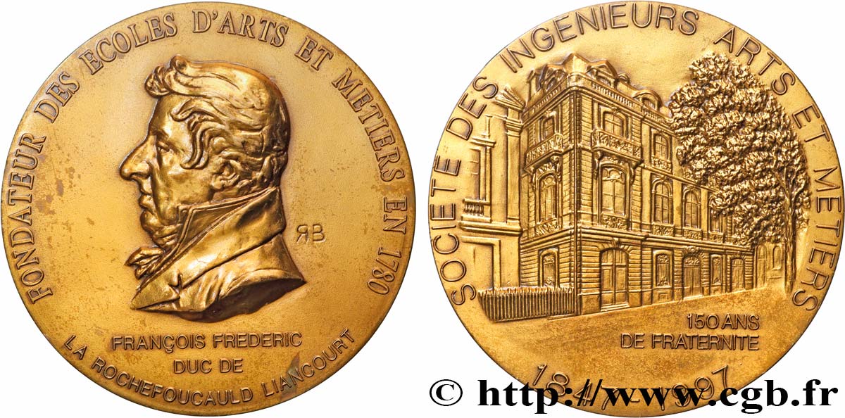 V REPUBLIC Médaille, 150 ans de fraternité, Société des ingénieurs Arts et Métiers AU