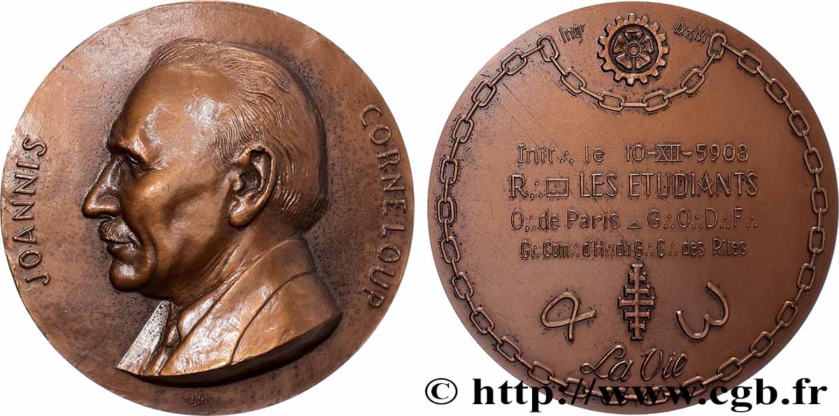 FREEMASONRY Médaille, Joannis Corneloup AU