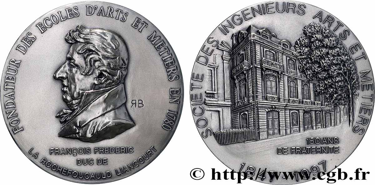 V REPUBLIC Médaille, 150 ans de fraternité, Société des ingénieurs Arts et Métiers MS