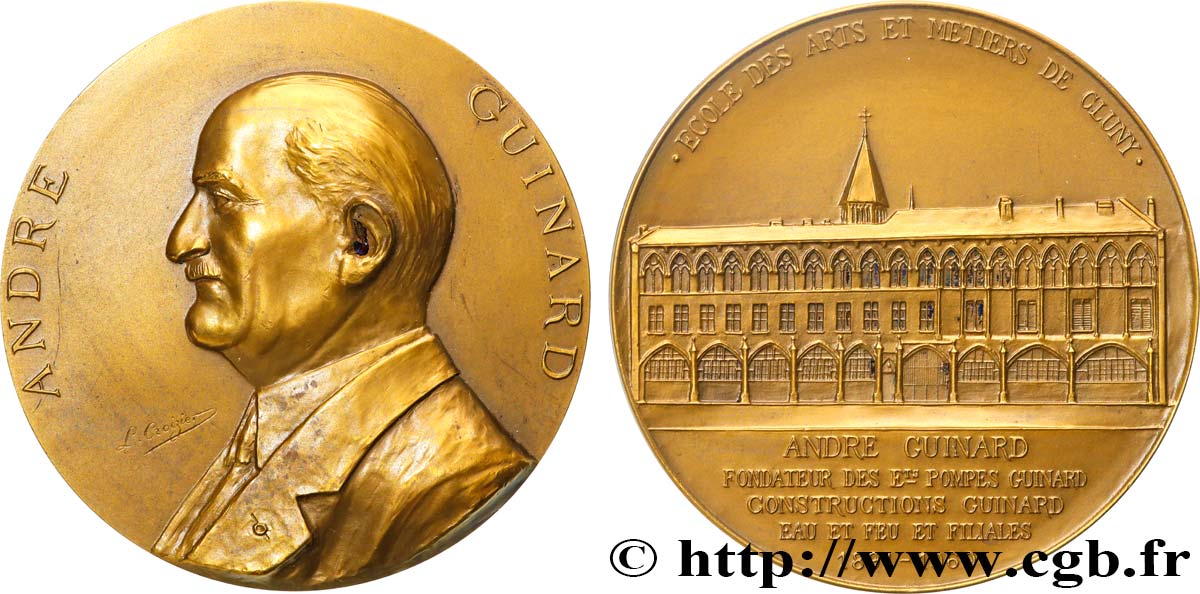 V REPUBLIC Médaille, André Guinard, fondateur des pompes Guinard AU/MS