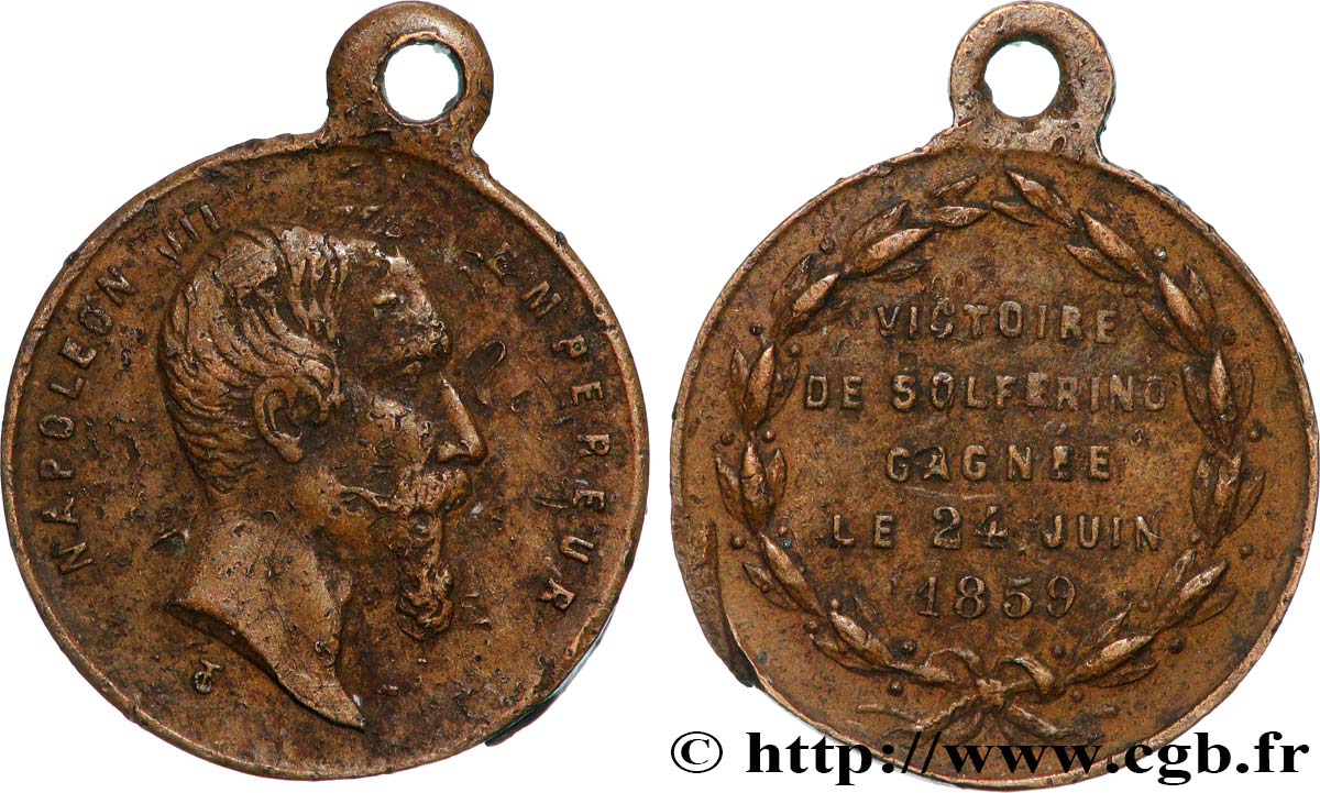 SECOND EMPIRE Médaillette, Victoire de Solférino XF