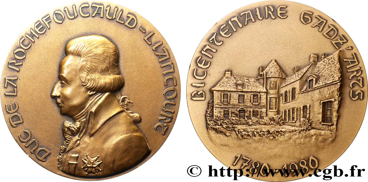 V REPUBLIC Médaille, Duc de Larochefoucauld-Liancourt, Bicentenaire des Gadz-Arts AU