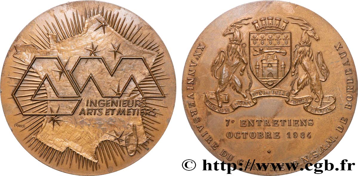 V REPUBLIC Médaille, 20e anniversaire du centre de l’ENSAM de Bordeaux AU