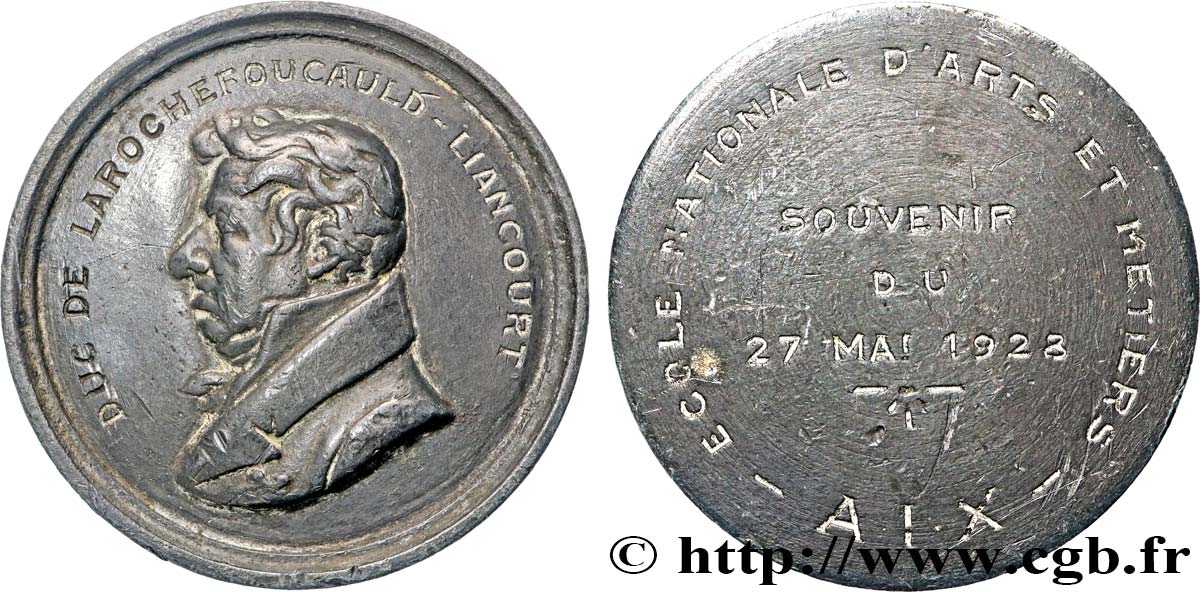DRITTE FRANZOSISCHE REPUBLIK Médaille, Duc de Larochefoucauld Liancourt, Ecole Nationale d’Arts et Métiers SS