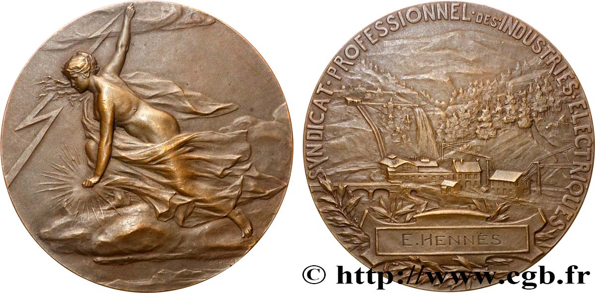 PROFESIONAL ASSOCIATIONS - TRADE UNIONS Médaille, Syndicat général de la construction électrique AU/AU