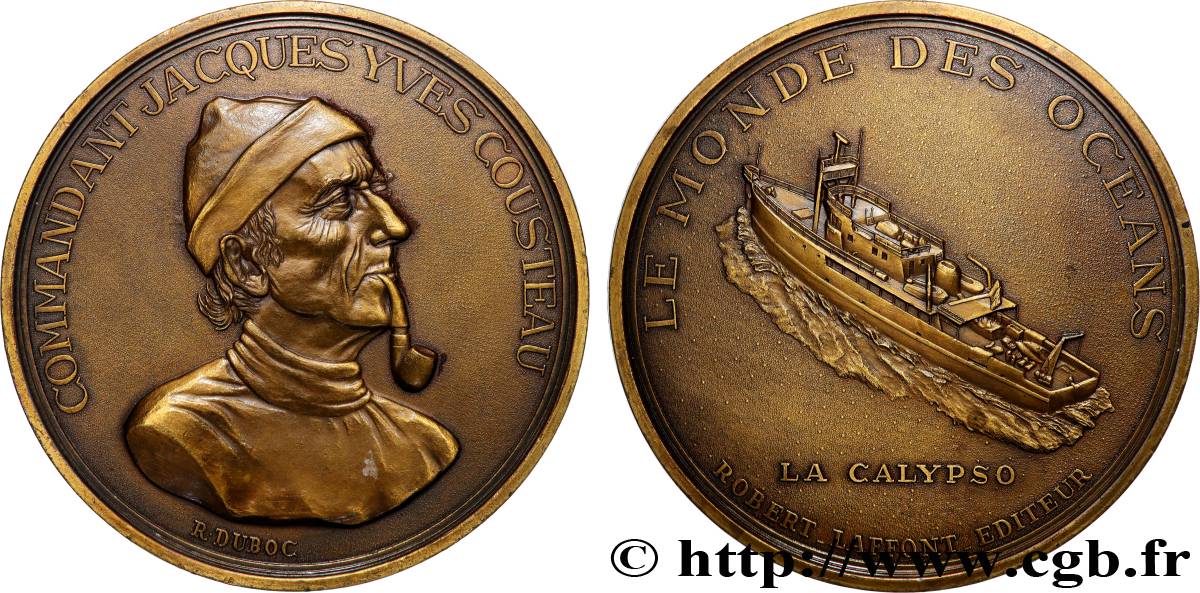 PERSONNAGES CÉLÈBRES Médaille, Commandant Cousteau, la Calypso AU