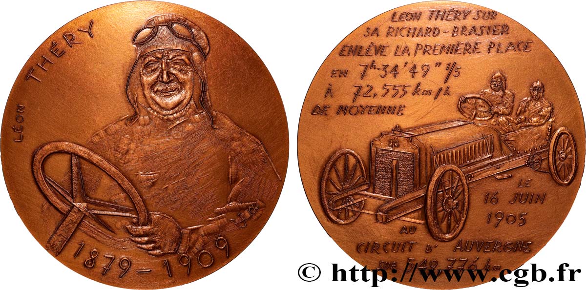 COLLECTION CARS - PILOTS AND INVENTIONS Médaille, Léon Théry MS