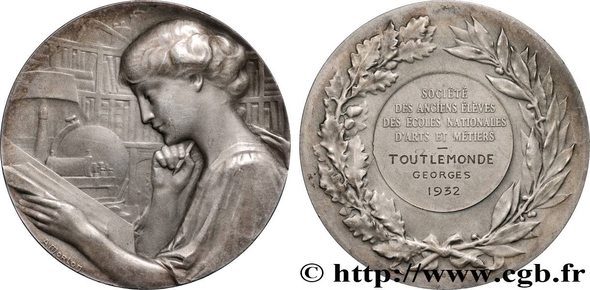 III REPUBLIC Médaille, Société des Anciens Élèves des Écoles Nationales d’Arts et Métiers AU/AU