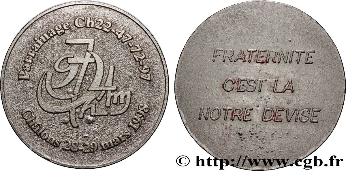 FUNFTE FRANZOSISCHE REPUBLIK Médaille, J. Coinderoux, Parrainage SS