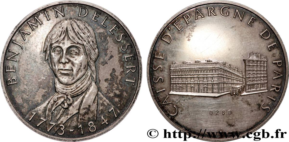 CAISSES D ÉPARGNE Médaille, Benjamin Delessert, Caisse d’épargne de Paris Proof set