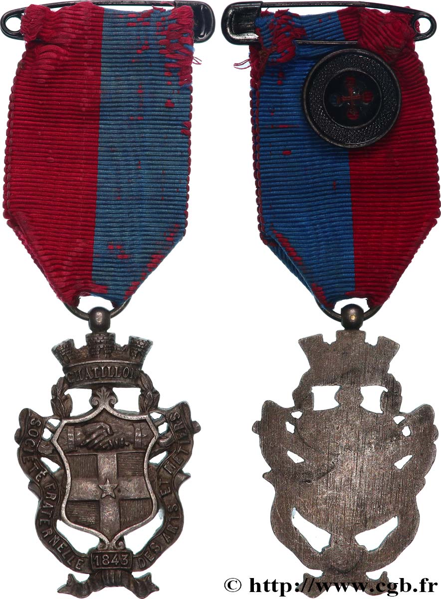 SECOND EMPIRE Médaille, Société Fraternelle des Arts et Métiers AU