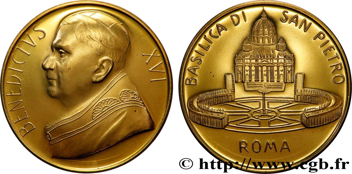VATICAN AND PAPAL STATES Médaille, Benoit XVI, Basilique de Saint Pierre AU