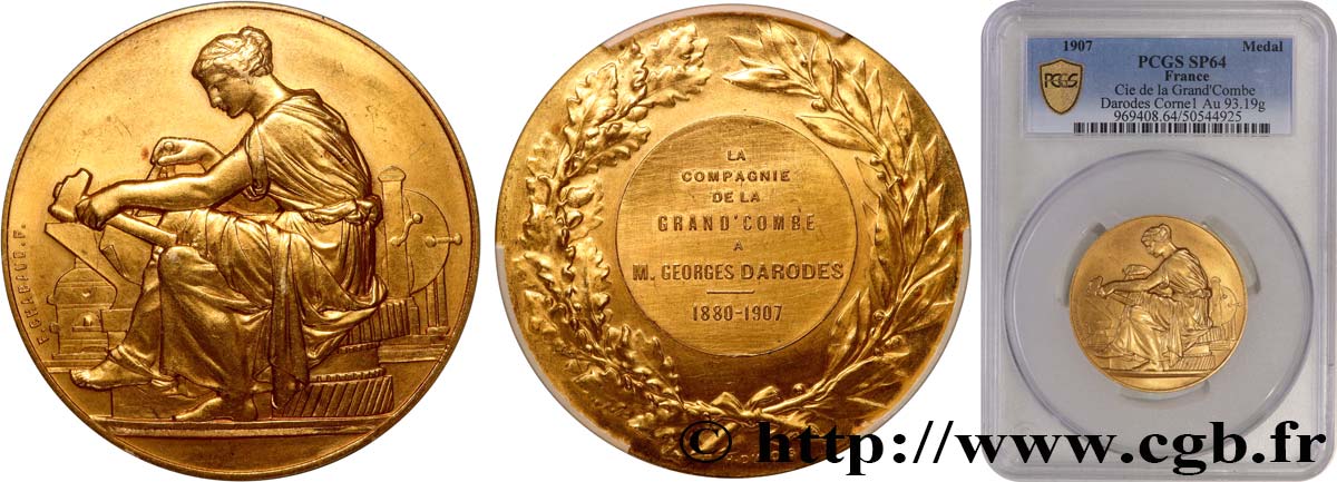 TROISIÈME RÉPUBLIQUE Médaille, L’Industrie, Compagnie de la Grand’Combe SPL64