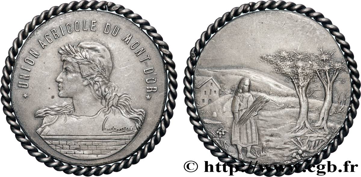SOCIÉTÉS D AGRICULTURE, HORTICULTURE, PÈCHE ET CHASSE Médaille, Union agricole du Mont-d’Or BB