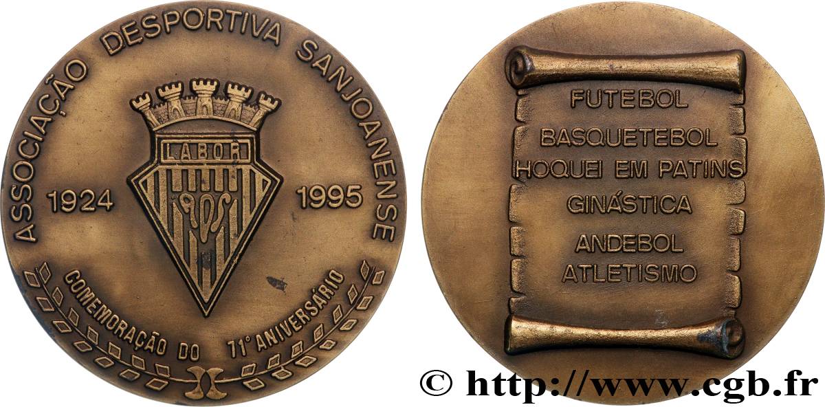 PORTUGAL Médaille, 71e anniversaire association sportive Sanjoanense SUP