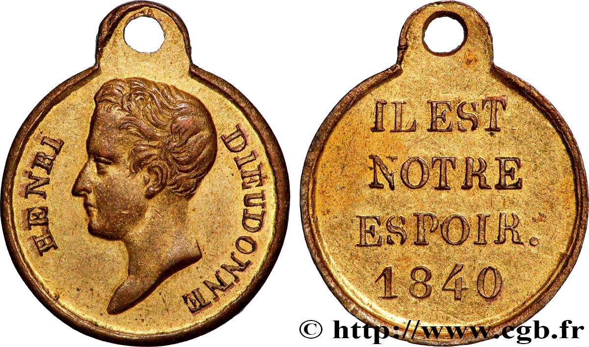LOUIS-PHILIPPE Ier Médaille, Henri d’Artois TTB+