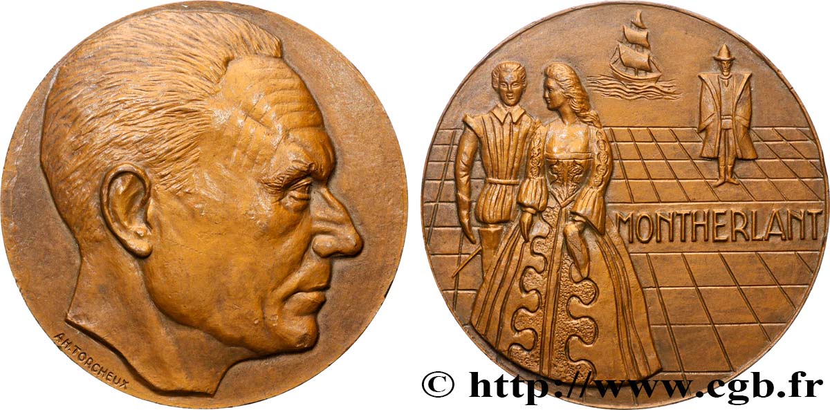 LITERATURE : WRITERS - POETS Médaille, Henri de Montherlant VZ