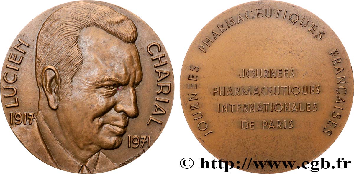 CINQUIÈME RÉPUBLIQUE Médaille, Journées pharmaceutiques françaises, Lucien Charial SUP