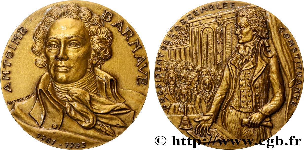 CINQUIÈME RÉPUBLIQUE Médaille, Antoine Barnave SUP