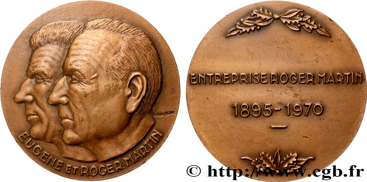 CINQUIÈME RÉPUBLIQUE Médaille, Eugène et Roger Martin SUP