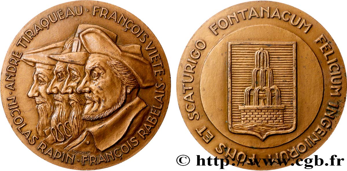 V REPUBLIC Médaille, André Tiraqueau, François Viete, Nicolas Rapin et François Rabelais AU
