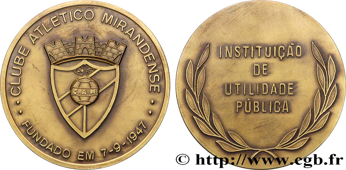 PORTUGAL Médaille, Le Clube Atlético Mirandense TTB+