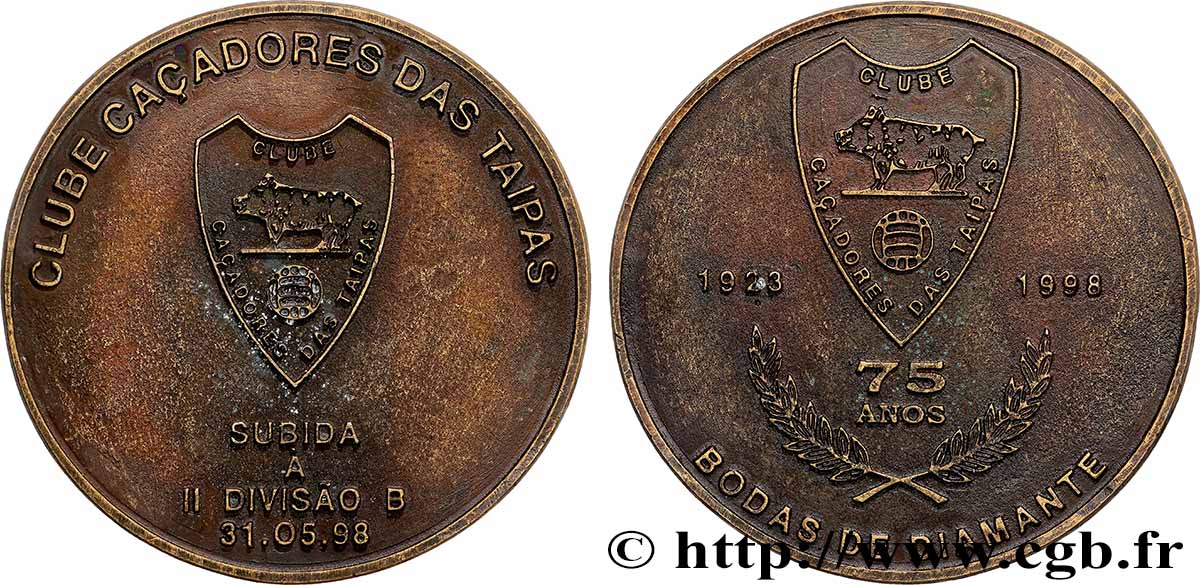 PORTUGAL Médaille, Club des chasseurs de Taipas XF