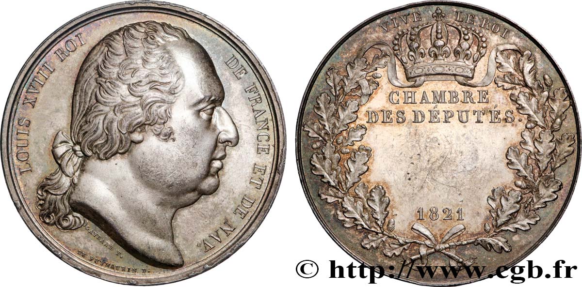 LOUIS XVIII Médaille parlementaire SUP/TTB+