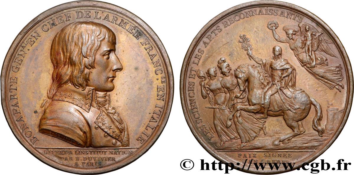 DIRECTOIRE Médaille, Traité de Campo-Formio TTB+/TTB