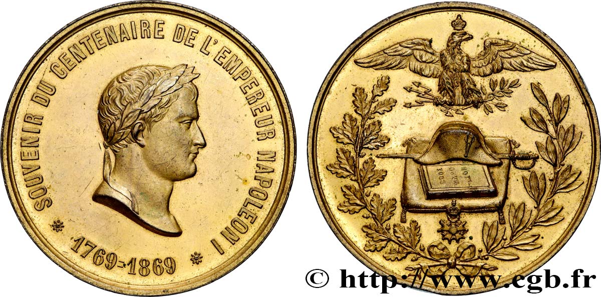 SECOND EMPIRE Médaille, Centenaire de l’empereur Napoléon Ier AU