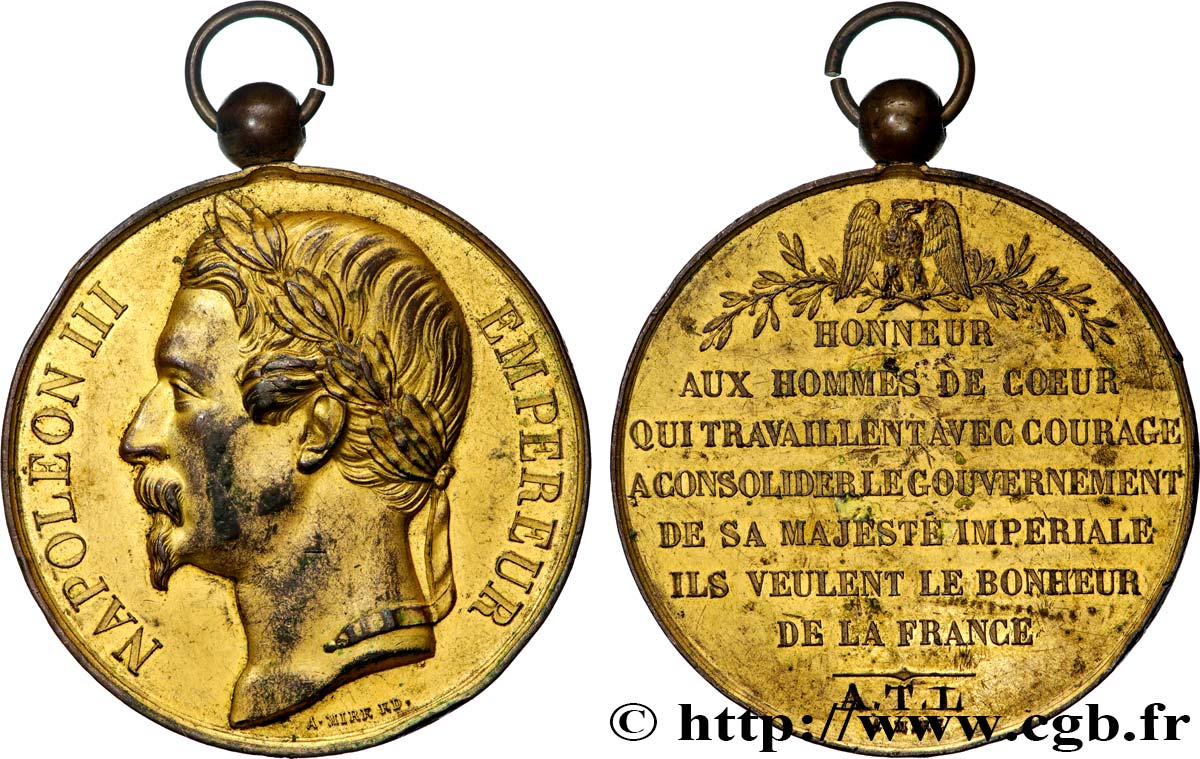 SECOND EMPIRE Médaille, Hommage aux ministres de Napoléon III TTB