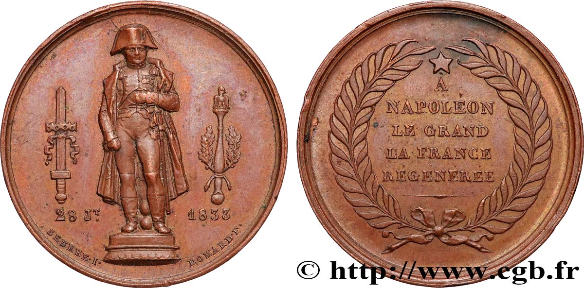 LOUIS-PHILIPPE Ier Médaille, rétablissement de la statue de Napoléon Ier TTB+