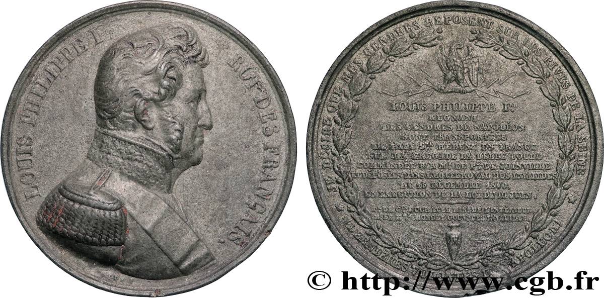 LOUIS-PHILIPPE Ier Médaille, Translation des cendres de Napoléon Ier TTB