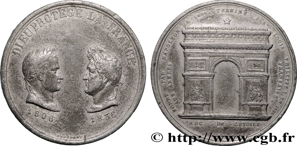 LOUIS-PHILIPPE I Médaille, Inauguration de l’Arc de Triomphe XF/VF