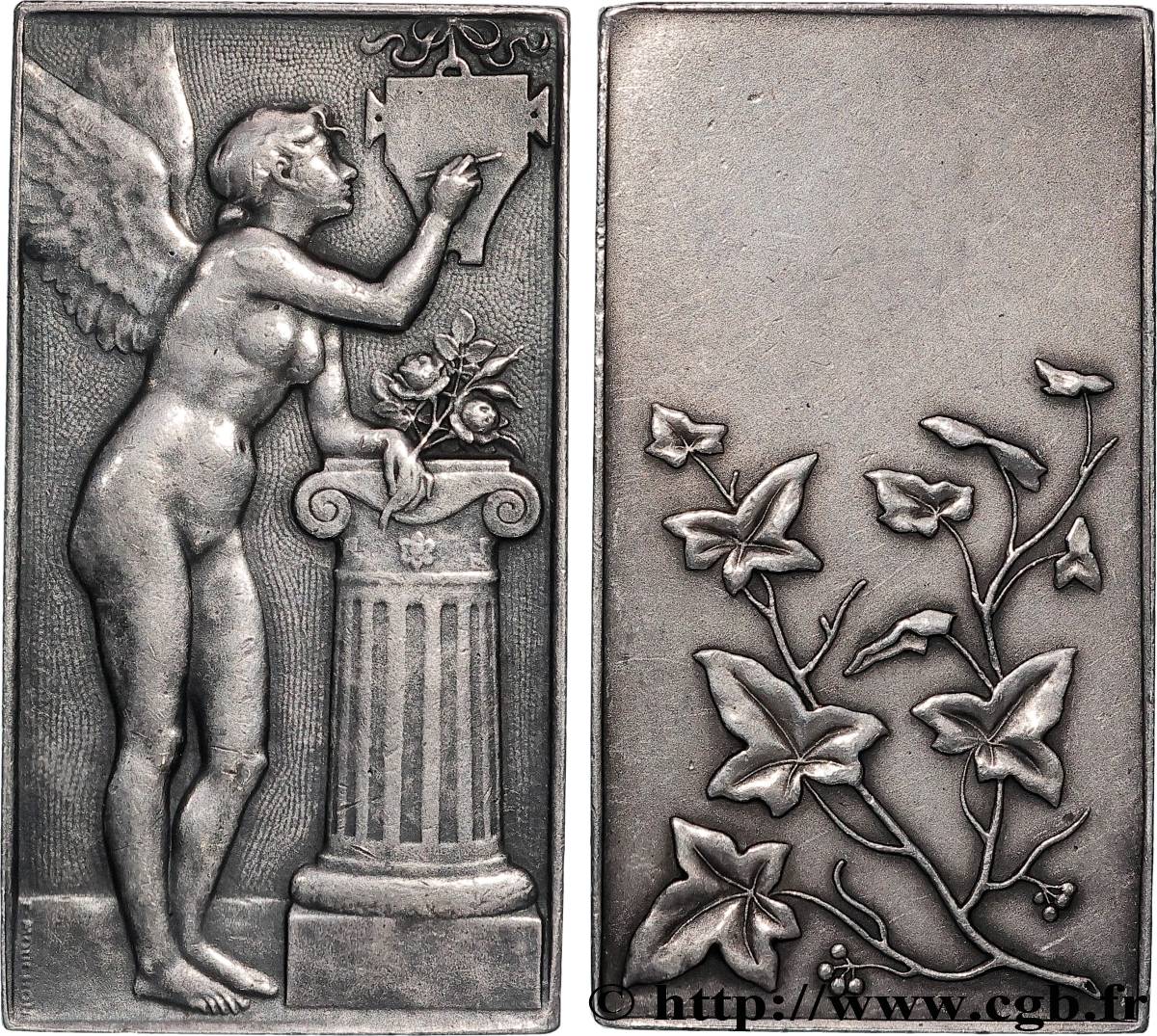 TROISIÈME RÉPUBLIQUE Plaquette, Génie à la tablette, Souvenir de la Monnaie de Paris TTB+