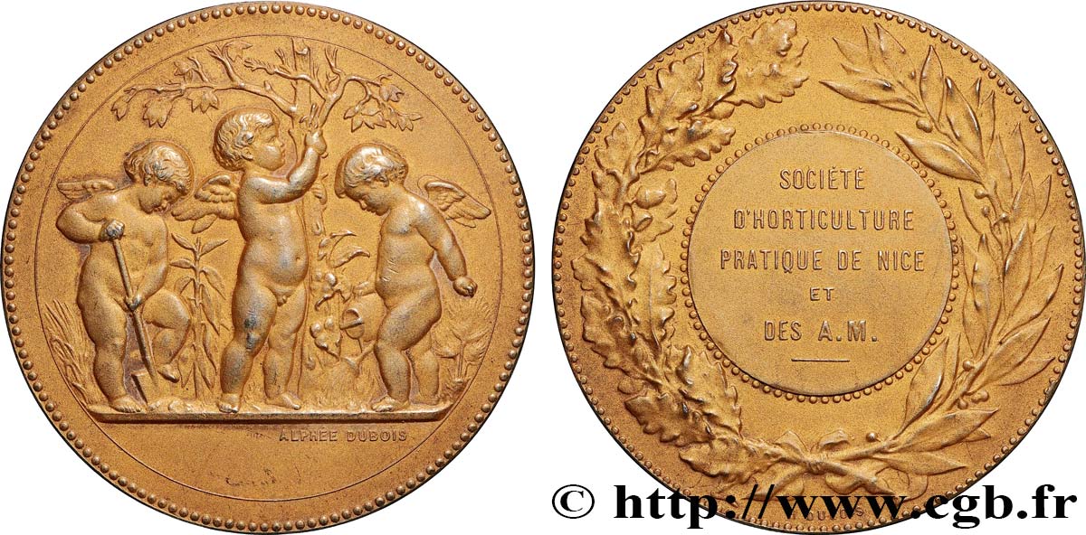 SOCIÉTÉS D AGRICULTURE, HORTICULTURE, PÈCHE ET CHASSE Médaille, Société d’horticulture pratique de Nice et des A. M. AU