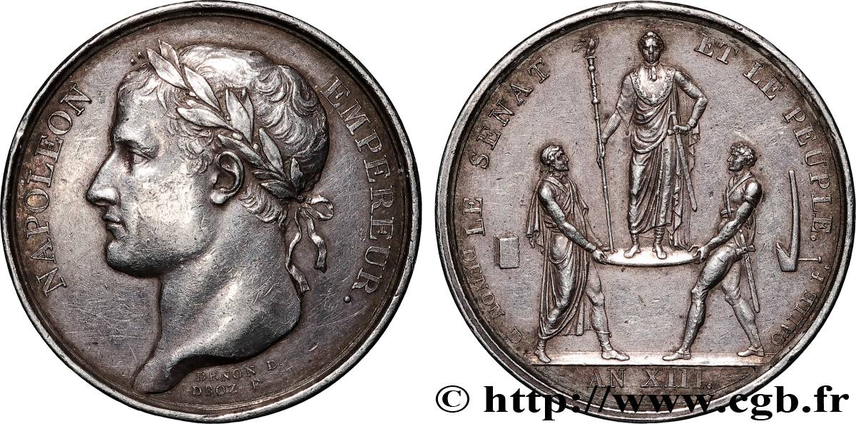 PREMIER EMPIRE Médaille, Sacre de l empereur TTB+