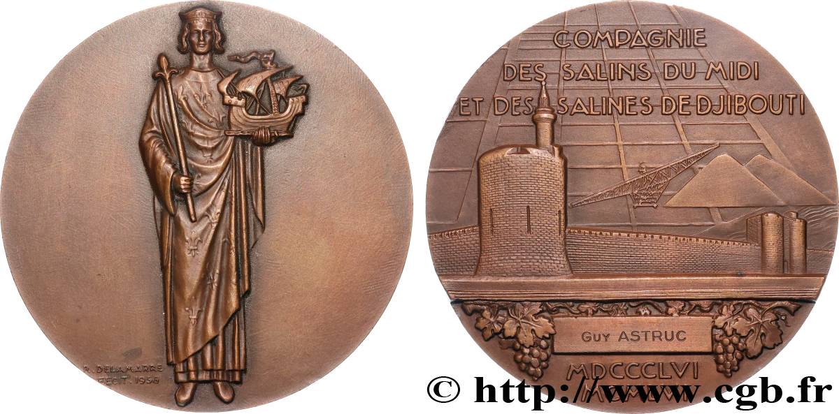 Médaille En Bronze – Compagnie Des Salins Du Midi – 1976 – Thème Agriculture