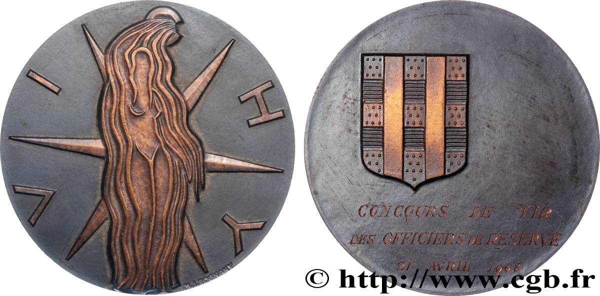 CINQUIÈME RÉPUBLIQUE Médaille, Vichy, Concours de tir des officiers de réserve SUP