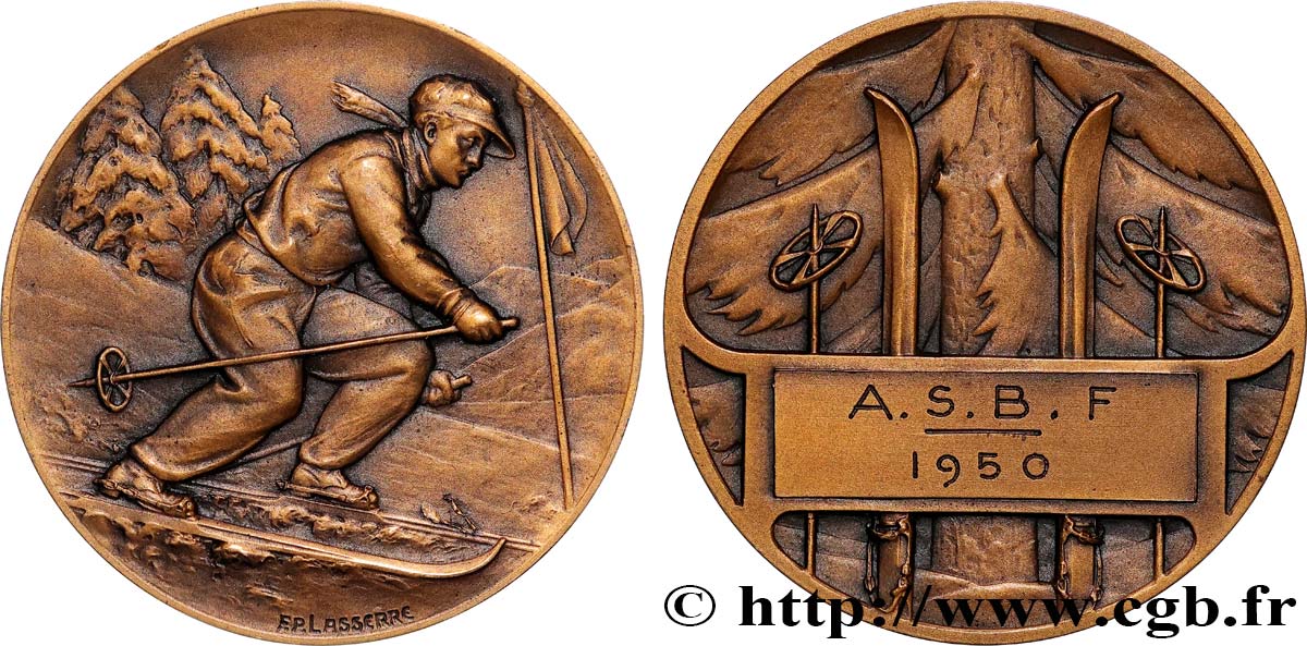 VIERTE FRANZOSISCHE REPUBLIK Médaille, Skieur VZ