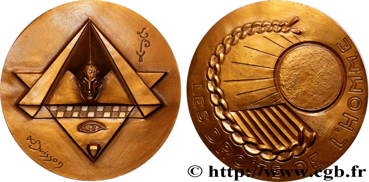 FRANC - MAÇONNERIE Médaille, Les droits de l’homme SUP