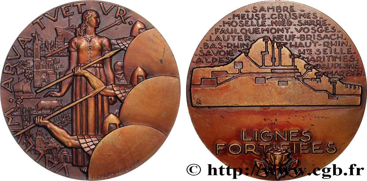 TROISIÈME RÉPUBLIQUE Médaille, Lignes fortifiées TTB+