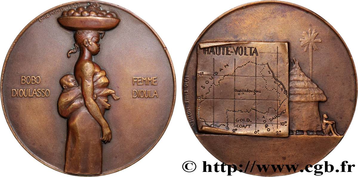 TROISIÈME RÉPUBLIQUE Médaille, Bobo Dioulasso, femme Dioula TTB+