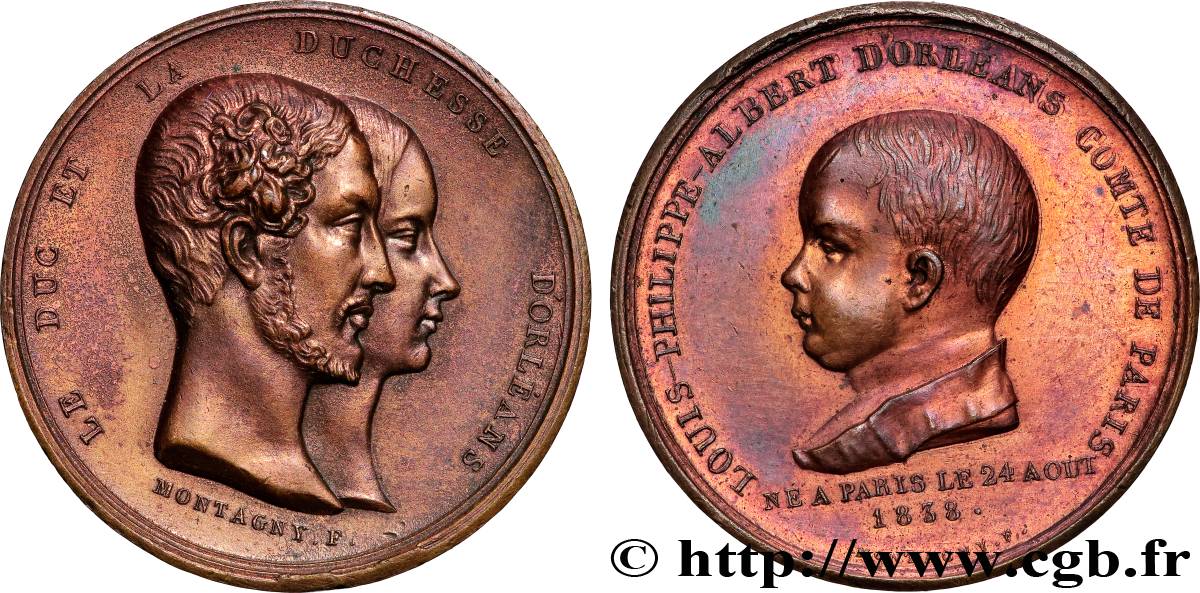 LOUIS-PHILIPPE I Médaille, Naissance de Louis Philippe Albert d&nbsp;Orléans AU
