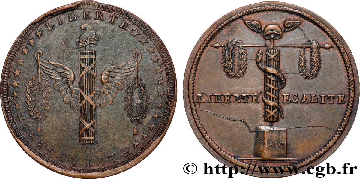 LA CONVENTION Médaille, Liberté et Égalité, Essai de monnaie TTB+