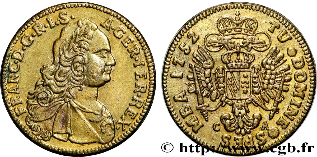 AUTRICHE - TYROL - FRANÇOIS Ier DE LORRAINE Médaille, Reproduction du Ducat d’or TTB+