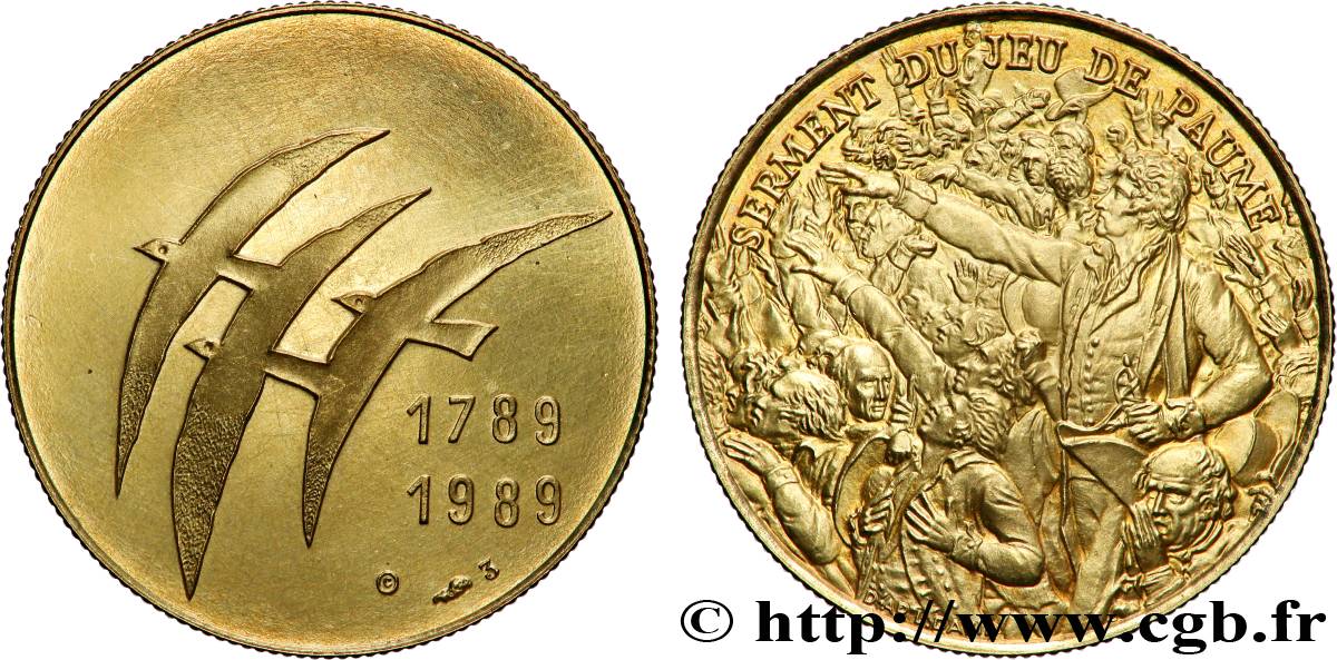 V REPUBLIC Médaille, Bicentenaire de la Révolution Française Brilliant Uncirculated