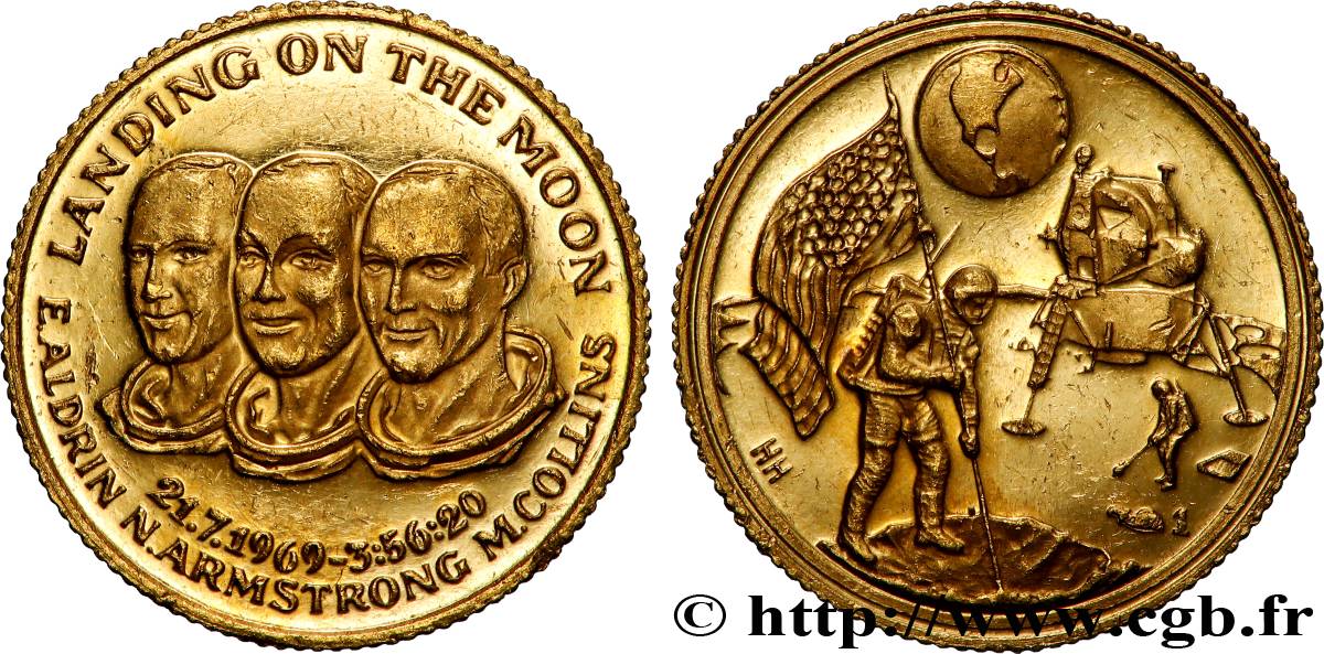 CONQUÊTE DE L ESPACE - EXPLORATION SPATIALE Médaille d’Apollo 11 - Landing on the Moon SUP