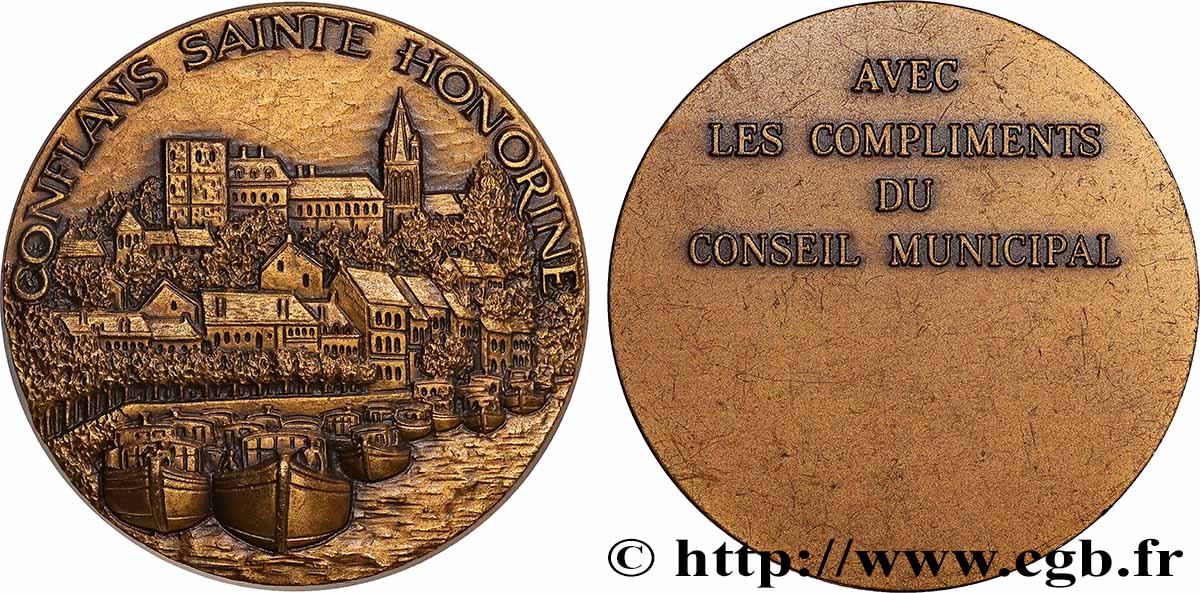 CONSEIL GÉNÉRAL, DÉPARTEMENTAL OU MUNICIPAL - CONSEILLERS Médaille, Avec les compliments du Conseil municipal TTB+
