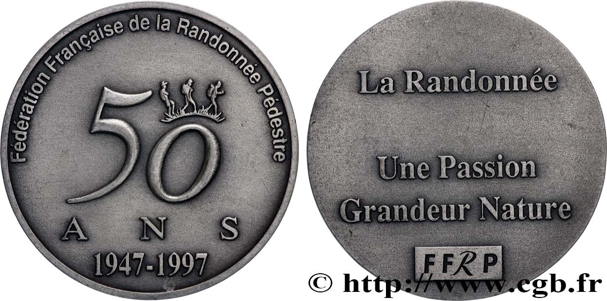 V REPUBLIC Médaille, 50 ans de la Fédération française de la randonnée pédestre AU